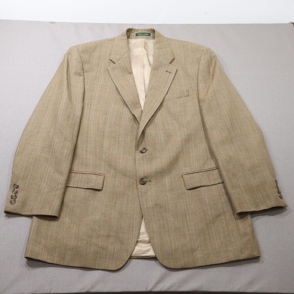 Lauren Ralph Lauren Sports Coat Mens 43L Blazer Jacket Silk Wool Plaid Old Money